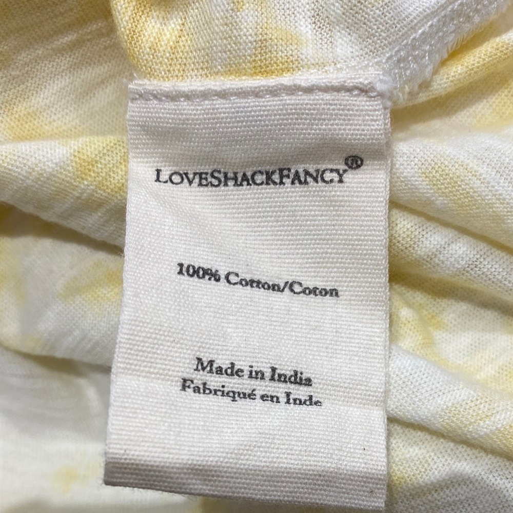 LoveShackFancy Cotton Calix T-Shirt Lemon Drop Hand Dye M NWT - Picture 5 of 5